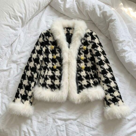 Vintage Jackets & Blazers - Vintage Faux Fur Jacket Indie Sleaze 90s Vamp Grunge